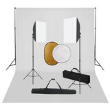  Fotografska oprema sa softboxovima, pozadinom i reflektorom Bijela 500 x 300 cm Cene