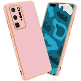  Ohišje, združljiv s Huawei v sijajnem roza - zlato - zaščitni pokrov iz fleksibilnega silikona TPU in z zaščito pred kamero, (20603364) | Shoptok.si