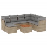 Maison Chic Seti vrtnega pohištva - Vrtna garnitura - Vrtni pohištvo set 8-delna z blazinami bež poli ratan, (21799021) | Shoptok.si