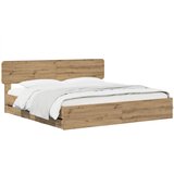  Bed Frame with Storage and Headboard Artisan Oak 180 x 200 cm | shoptok.hr