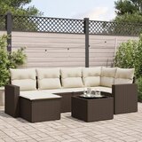  7-dijelni set vrtnih sofa od poliratana s jastucima smeđi | shoptok.hr