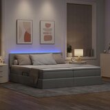  LED krevet za pohranu s madracem Svjetlosiva 200 x 200 cm | shoptok.hr