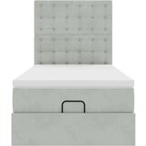 vidaXL Otomanski posteljni okvir z vzmetnicami siv 90x190cm žamet | Shoptok.si