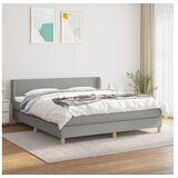  S oprugama i madracem svjetlosivi 180x200 cm od tkanine | shoptok.hr