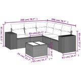  6-dijelni set vrtnih sofa od poliratana s jastucima svjetlosivi | shoptok.hr