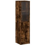 Maison Chic Visoka omara - Predalnik - Komoda s steklenimi vrati dimljeni hrast 35x37x142 cm, (21721483) | Shoptok.si