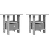  Nočna omarica 2 pcs Siva Sonoma 41 x 40 x 45 cm Konstruiran les, (5000233554) Slike