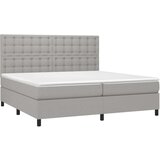  Box spring postelja z vzmetnico svetlo siva 200x200 cm blago, (20899968) | Shoptok.si