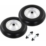  Kotači za kolica s osovinama 2 kom čvrsti PU 4.00 - 8 390 mm | shoptok.hr