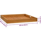 Pladanj za posluživanje 60 x 60 cm od masivne tikovine | shoptok.hr