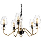 Elstead Lighting Elstead Lestenec Armand s 5 lučmi, starana medenina, stekleno senčilo, (22098100) | Shoptok.si