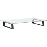  Stalak za monitor crni 60x35x8 cm kaljeno staklo i metal | shoptok.hr