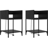 vidaXL Nočne omarice 2 pcs Črni hrast 40 x 40 x 61 cm Konstruiran les | Shoptok.si