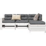 Maison Chic Seti vrtnega pohištva - Vrtna garnitura - Vrtni pohištvo set 4-delna bela trdna borovina, (21809962) | Shoptok.si