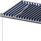  Automatska tenda na uvlačenje sa stupovima 6x3 5 m plavo-bijela | shoptok.hr