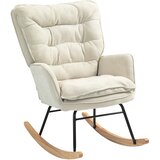 HOMCOM zibajoči stol poliester, pena 71D x 98,5Š x 97V cm Bež, (5000242991) | Shoptok.si