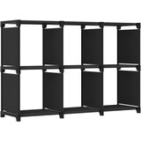 vidaXL regal s 6 kockastimi policami črn 103x30x72,5 cm blago Cene