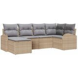  Sjedeća garnitura za vrt 6 kom. Bež poliratan 234 x 124 x 85 cm | Shoptok.si