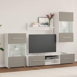 TV jedinice od 5 dijelova s LED rasvjetom Kameno sivo | Eponuda.ba