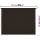  Vanjska roleta za zamračivanje 300 x 230 cm smeđa HDPE | Shoptok.si