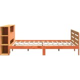  Posteljni okvir brez vzmetnice vošč. rjav 200x200 cm borovina, (21610792) | Shoptok.si
