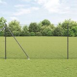 vidaXL varjena žičnata ograja z 7 bodičastimi stebri siva 1.6 x 10 m jeklo | Shoptok.si
