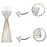 Metalna saksija LOFT 68x20 cm zlatna/bela | Eponuda.com