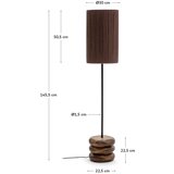 Kave Home Stolna lampa od masivnog bagrema u tamnoj prirodnoj boji (visina 147 cm) Kor – | shoptok.hr