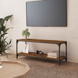 TV ormarić boja hrasta 100x33x41 cm konstruirano drvo i čelik | Eponuda.com