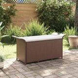  Vrtna klupa s jastukom smeđa 116 x 46 x 57 cm od poliratana | shoptok.hr