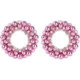  Vijenci s božićnim kuglicama 2 pcs Ružičasta 33 x 33 x 7 cm | shoptok.hr