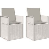  Vrtne stolice za blagovanje 2 pcs Bijela i svjetlosiva PP | shoptok.hr