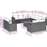  12-dijelni set vrtnih sofa od poliratana s jastucima bež | shoptok.hr
