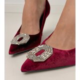  Burgundy stiletto pumps with rhinestones Eleda | Eponuda.ba