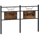 Maison Chic Posteljno vzglavje - Vzglavna omarica dimljeni hrast 140cm inženirski les in jeklo, (22077216) Cene