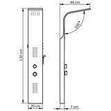 PANEL za tuš enota aluminij 20x44x130 cm bel | Shoptok.si