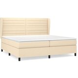  Box spring postelja z vzmetnico krem 200x200 cm blago, (20893870) | Shoptok.si