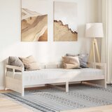  Dnevni krevet s madracem bijeli 80 x 200 cm od masivne borovine | Eponuda.com