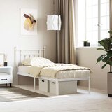 Metalni okvir za krevet s uzglavljem bijeli 75x190 cm | shoptok.hr