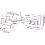  3-dijelni set sofa s jastucima smeđesivi od tkanine | shoptok.hr