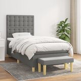 vidaXL Okvir kreveta s oprugama i madrac tamnosivi 80x200cm od tkanine | shoptok.hr