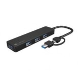Natec Mayfly 4x USB-A 3.0/USB-C ali USB-A konektor/5 GB/s/Plug&Play črn adapter USB hub, (20871262) | Shoptok.si
