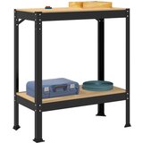  Radne klupe s policom Crna 81 x 41 x 145 cm Konstruirano drvo | shoptok.hr