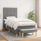 The Living Store Box spring postelja z vzmetnico temno siva 100x200 cm blago - Box Spring Postelja, (21521545) Cene
