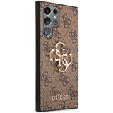Guess GUHCS23L4GMGBR silikonski ovitek za samsung galaxy S23 ultra 5G - rjav z zlatim logom | Shoptok.si