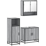 vidaXL 3-dijelni set kupaonskog namještaja siva boja hrasta drveni | shoptok.hr
