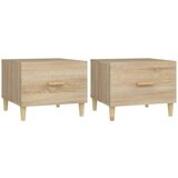 vidaXL Klubske mizice 2 kosa sonoma hrast 50x50x40 cm inženirski les, (21013897) | Shoptok.si