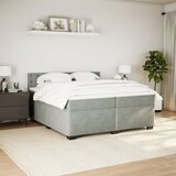  Krevet s oprugama i madracem svjetlosivi 200x200 cm baršunasti | shoptok.hr