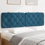 vidaXL Vzglavna stranica modra 160 cm žamet Cene