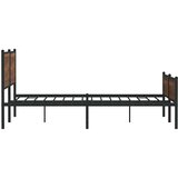 Metalni okvir kreveta bez madraca smeđa boja hrasta 193x203 cm | shoptok.hr